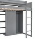preview thumbnail 7 of 24, Twin Loft Bed with Wardrobe, Shelves, and Desk, Grey Wood