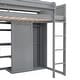 preview thumbnail 7 of 24, Wood Twin Size Loft Kids Bed Frame with Multiple Storage Shelves, Wardrobe, and Built-in Desk, Safety Guaranteed, Grey