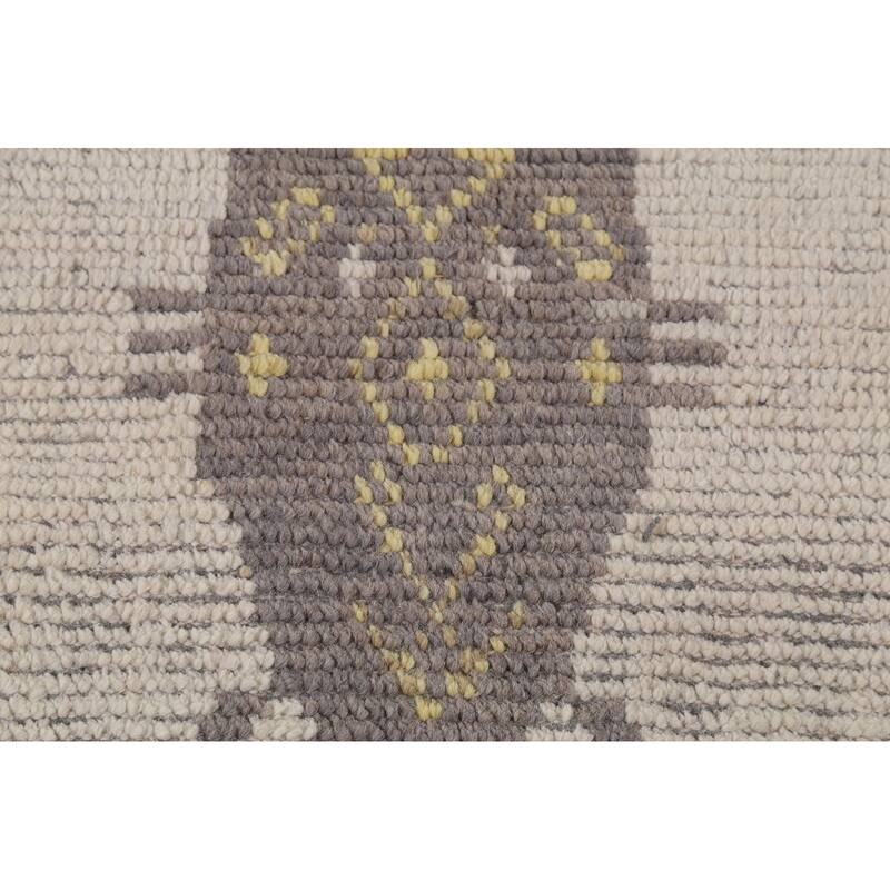 Geometric Moroccan Large Area Rug Hand-Knotted Wool Carpet - 9'11"x 14'10"