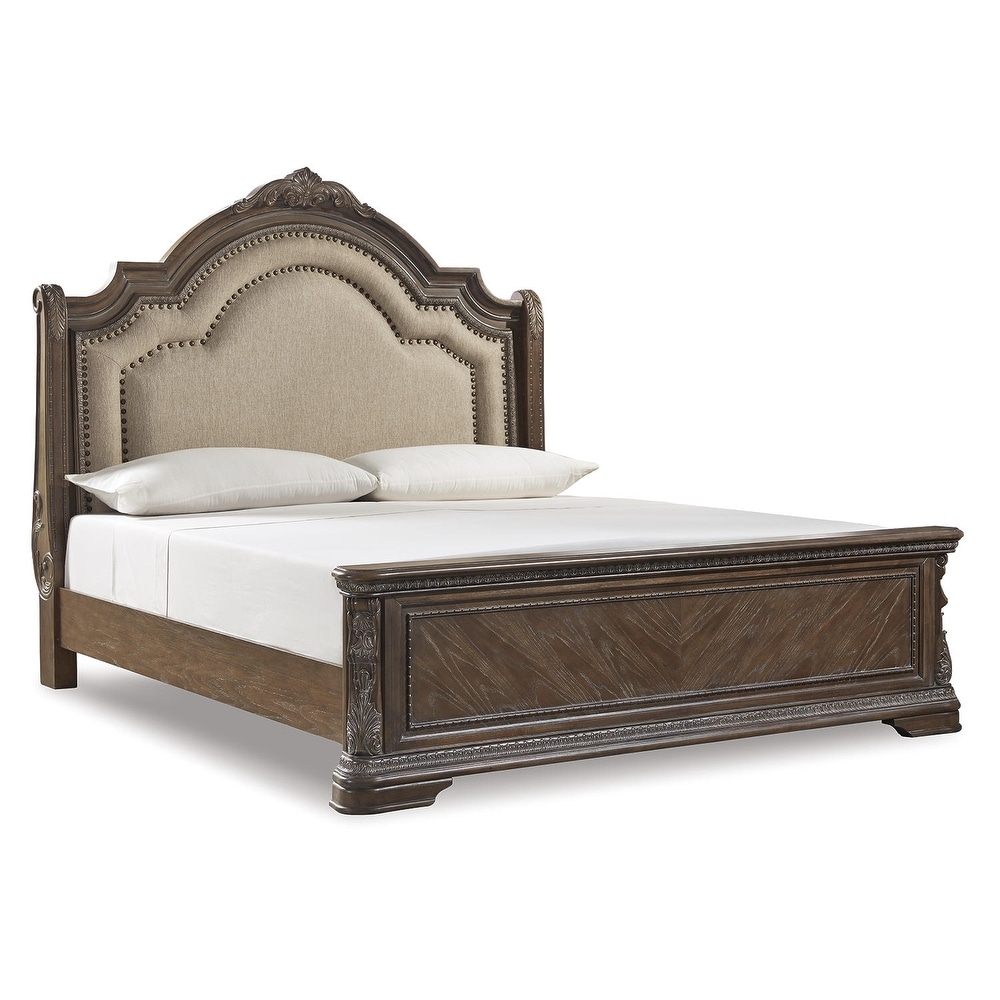 Cal king sleigh store bed frame