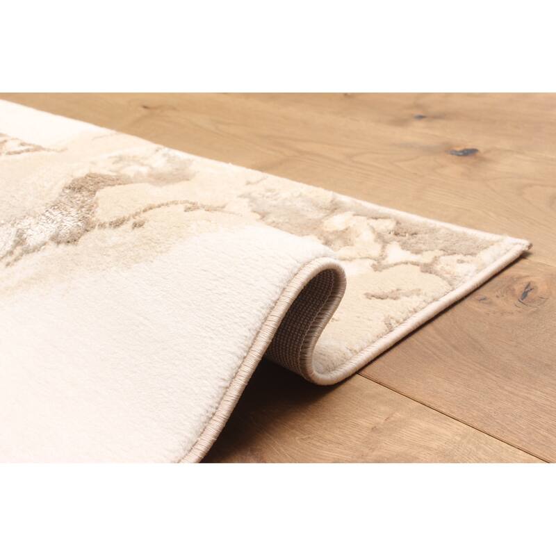 ECARPETGALLERY Machine Made Dove Ivory Area Rug