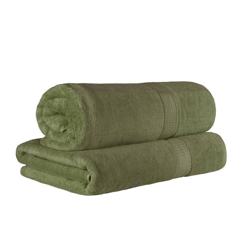 Blue Nile Mills Egyptian Cotton Plush Heavyweight 850 GSM Absorbent Bath Sheet Set of 2