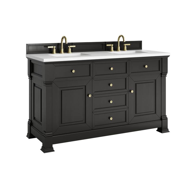 Brookfield 60D" Double Vanity, Black Onyx