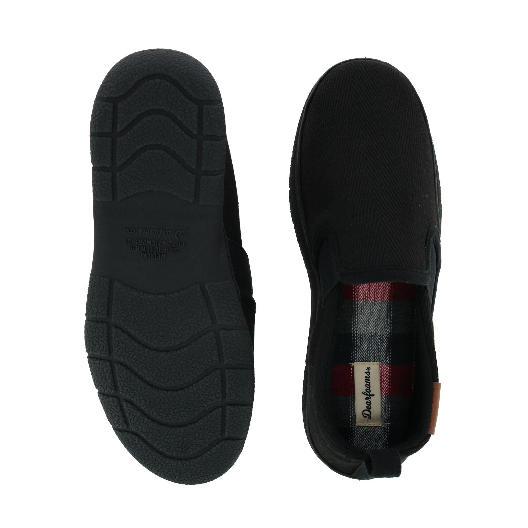 men's dearfoams herringbone closed back slippers