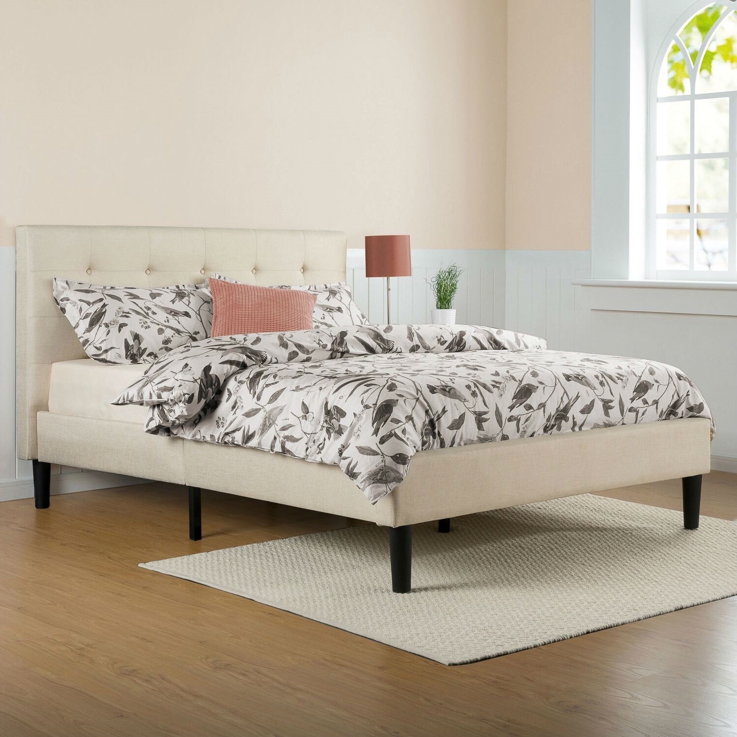 Zinus misty platform outlet bed king taupe