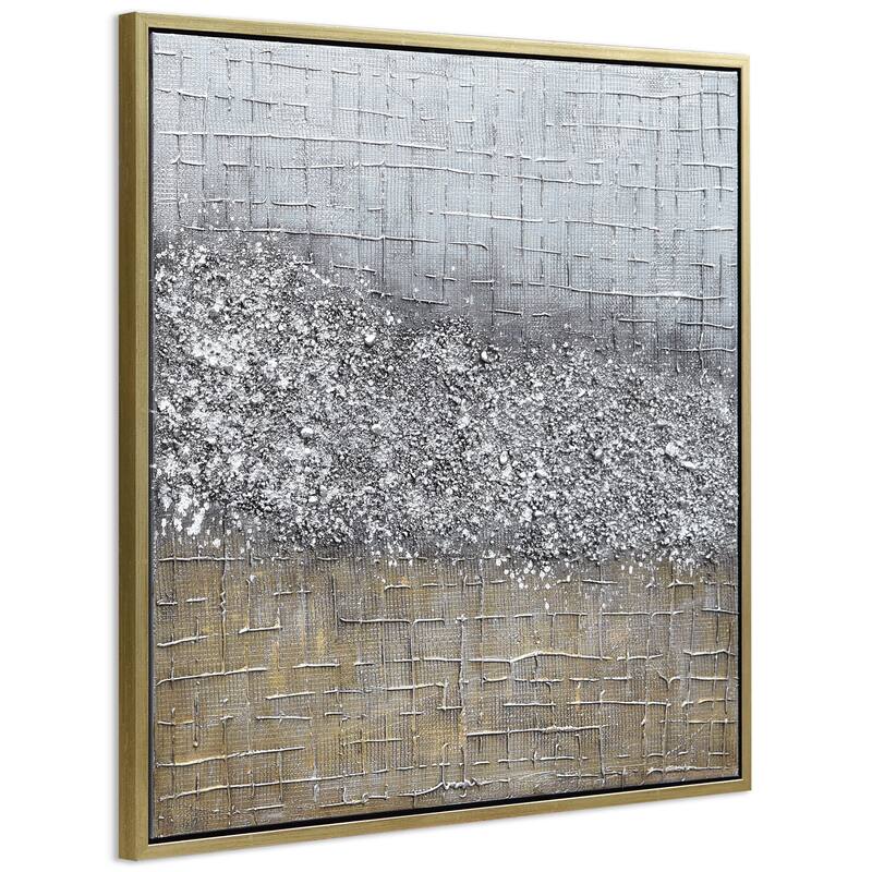 Matter Textured Metallic Hand Painted Canvas Wall Art