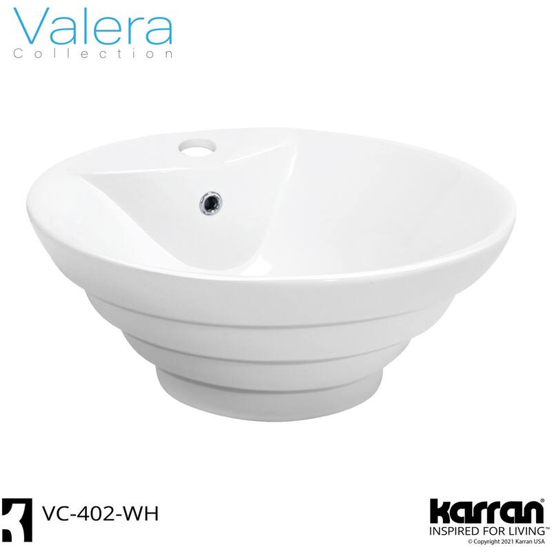 Karran USA VC-402 Valera 18-7/8" Circular Vitreous China Vessel