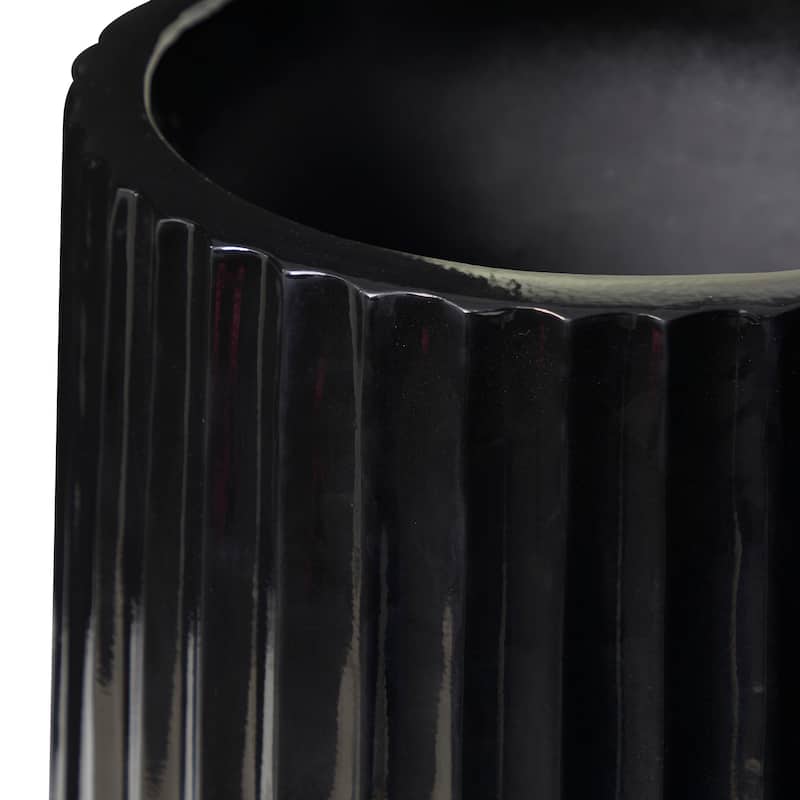 Black Resin Decorative Vase - 17"W, 30"H
