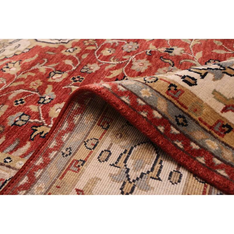 ECARPETGALLERY Hand-knotted Jules Sultane Dark Red Wool Rug - 7'11 x 10'11