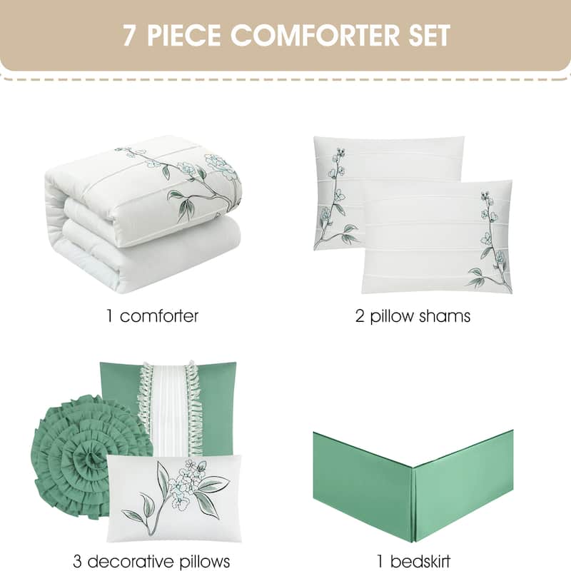 Nanshing Blair 7 Piece Botanical Comforter Set