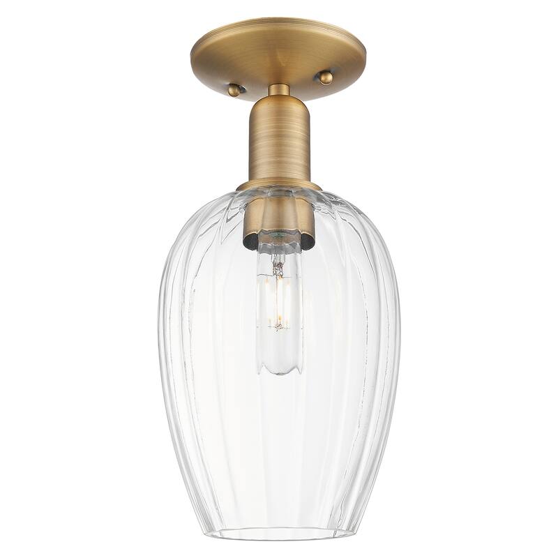 Innovations Lighting 716-1C-G457-6CL Preston 13" Tall Semi-Flush - Brushed Brass