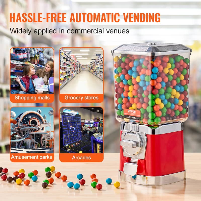 VEVOR Gumball Machine for Kids Home Candy Vending Machine PC Gumball Dispenser Bubble Gum Machine for Game Stores
