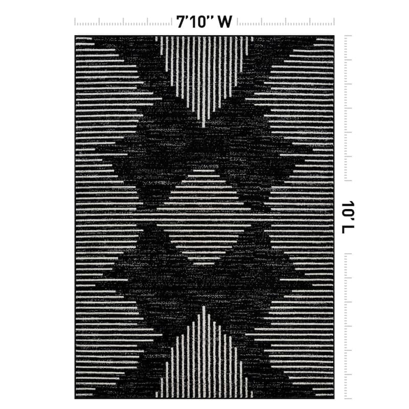 Modern Abstract Area Rug for Living Room, Bedroom, or Entryway - Low Pile Indoor Rug