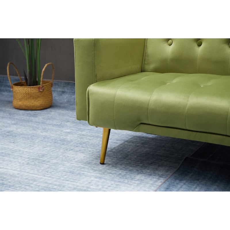 Army Green Solid Wood+MDF Sofa Bed, 75x32x29 inches