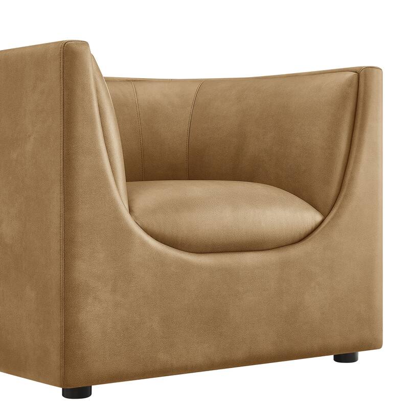 Hilda Curved Back Vegan Leather Armchair