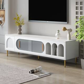 Modern TV Stand with 3 Shelves and 2 Cabinets