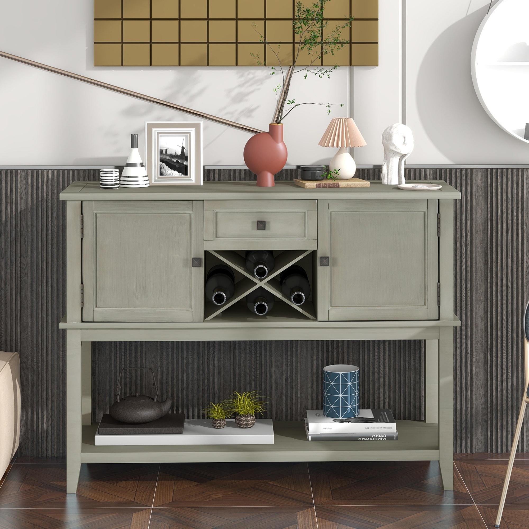 Console table online with wine rack