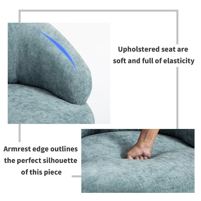 XINMICS Modern Accent Chair Upholstered Armchair for Living Room, Bedroom