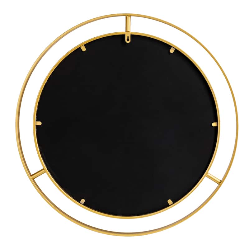 Glitzhome 24-inch Modern Deluxe Round Gold Decorative Wall Mirror