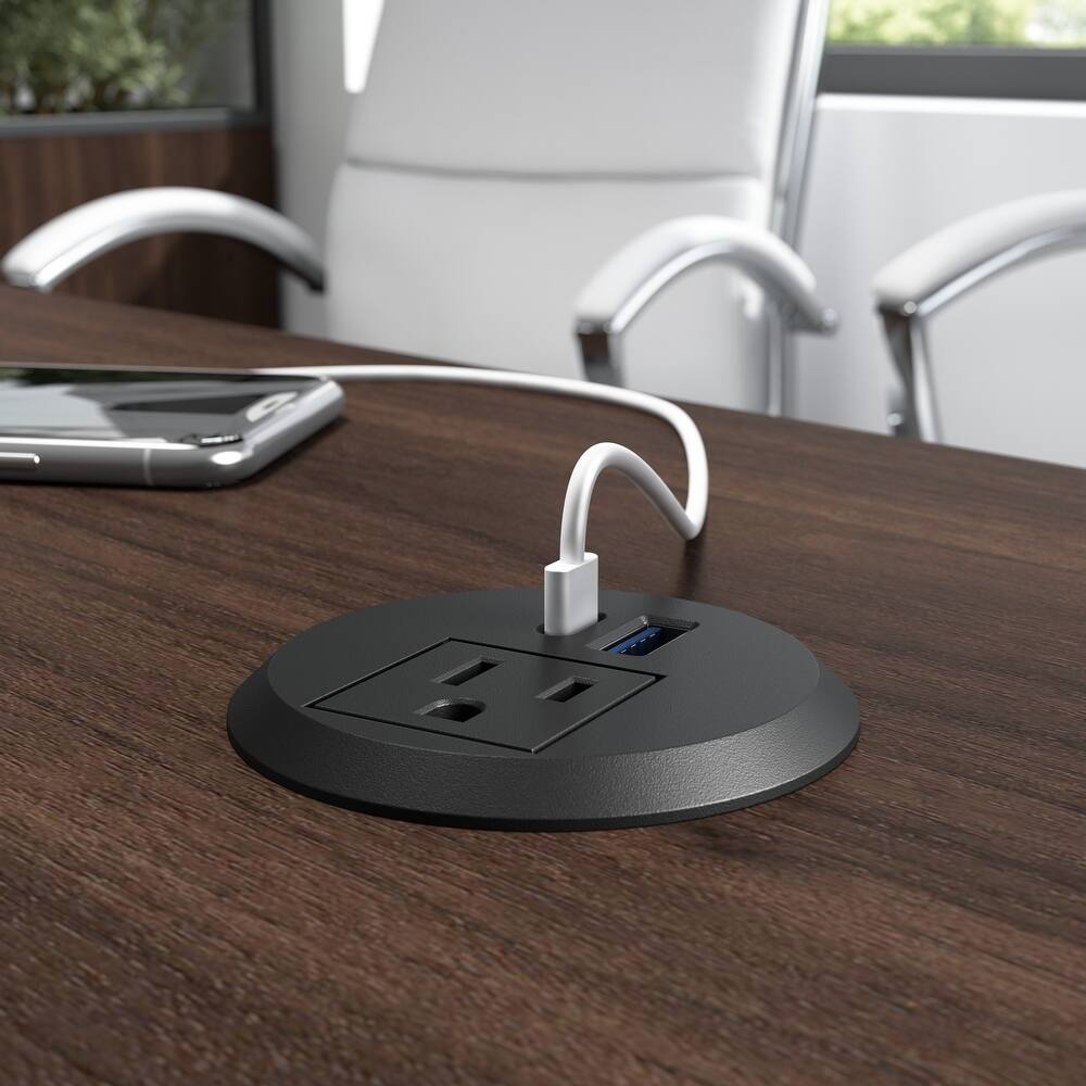 Bush Business Furniture Power Grommet with AC Outlet and USB Ports