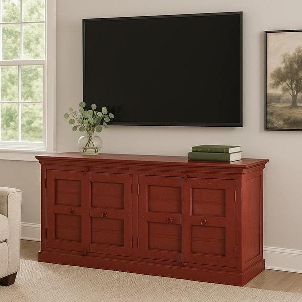 slide 2 of 6, Red Solid Wood Sideboard Cabinet - 72" - 73"