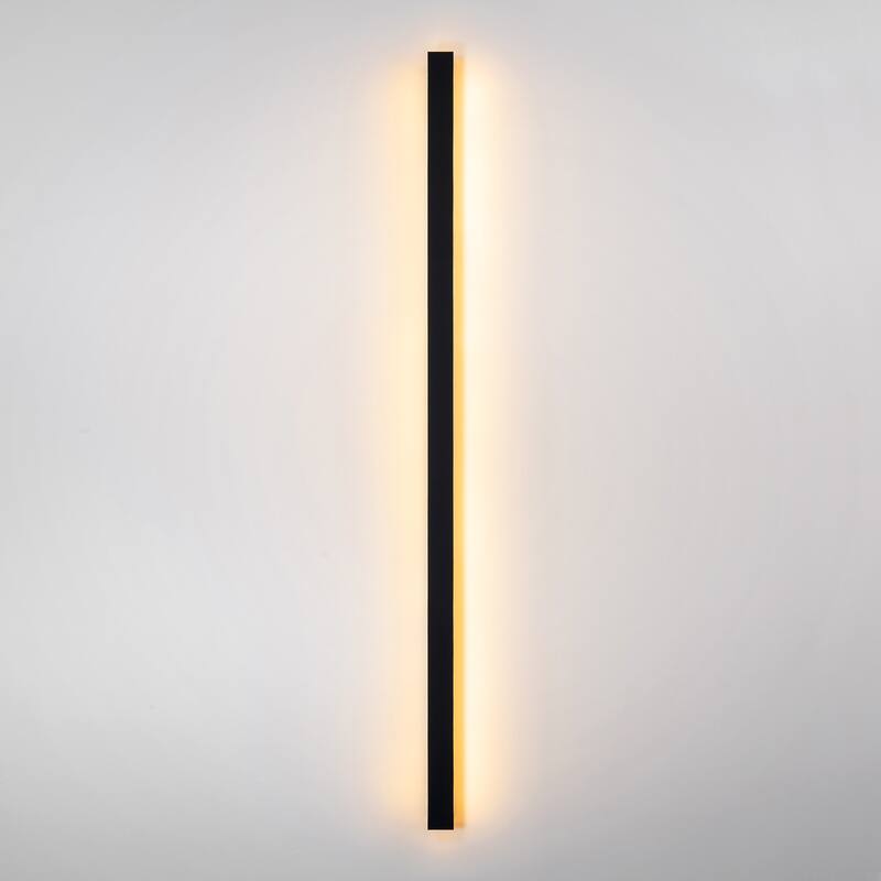 1-Light Modern Linear Strip Acrylic 3000K IP65 Integrated LED Warm Light Waterproof Outdoor Wall Light