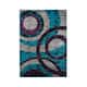 Orelsi Collection Abstract Area Rug - 5' x 7' - Turquoise/Purple