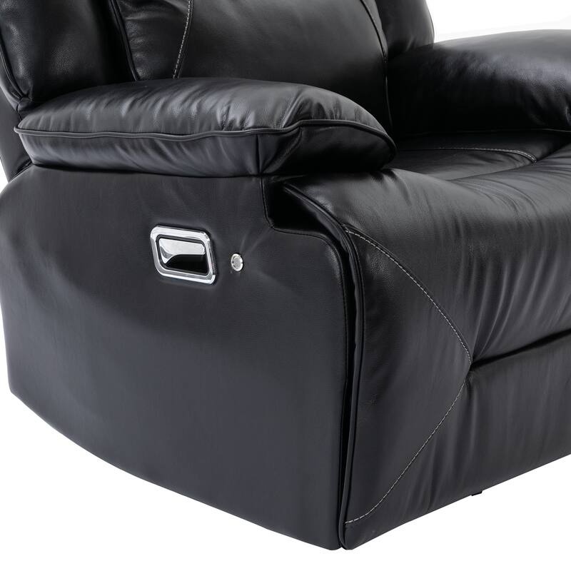 3 Seater Home Theater Recliner Manual Recliner Chair with a LED Light Strip Two Built-in Cup Holders