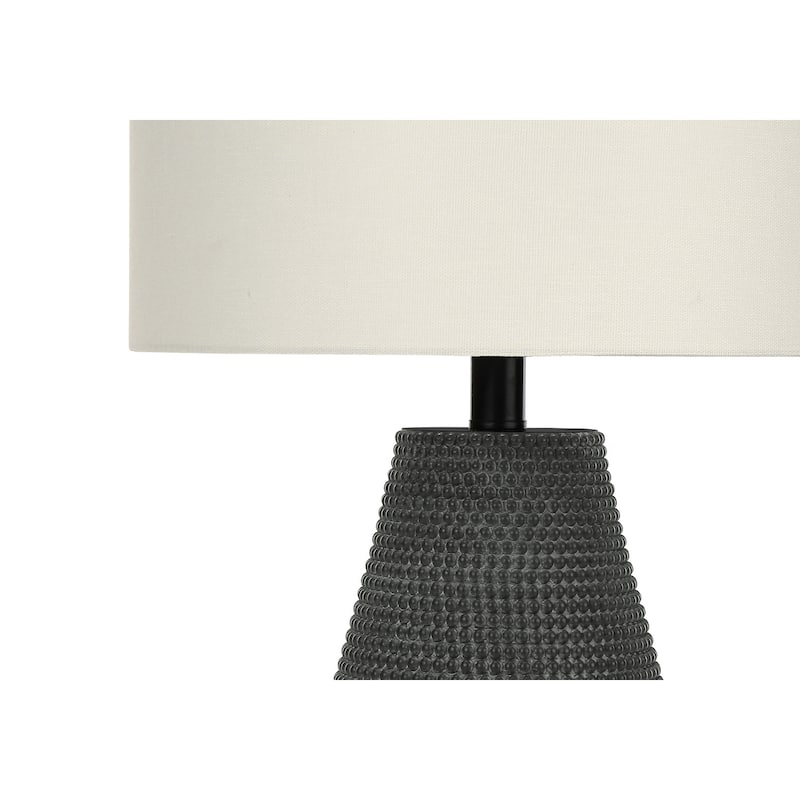 Lighting, 24"h, Table Lamp, Black Resin, Ivory / Cream Shade, Contemporary - Black