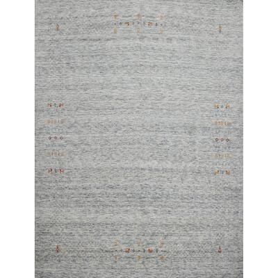 Hand Knotted Oriental 100% Wool Carpet Tribal Animal Pictorial Navy Blue & Blues Gabbeh Area Rug - 10' 1'' X 9' 9''