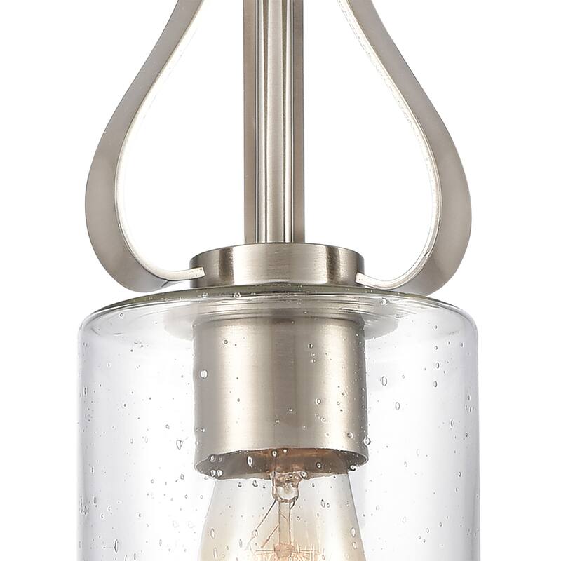 Elk Home Market Square Brushed Nickel With Seedy Glass 1 Light Pendant