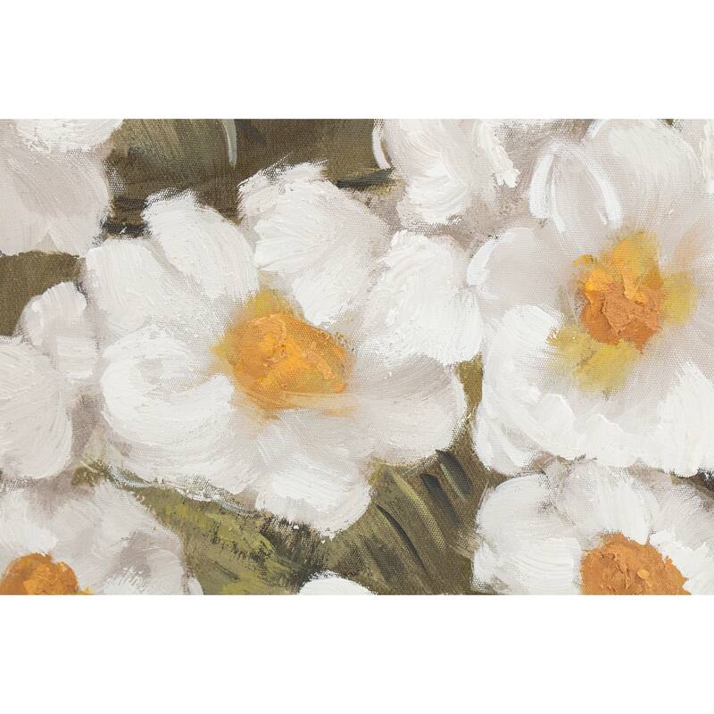 NADAAL STUDIOS Wildflowers Framed Painting, Rustic Floral Acrylic Painting Solid Pine Frame, Multicolor