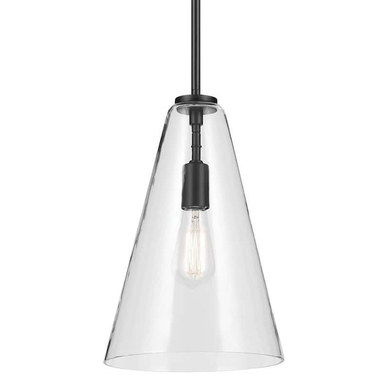 Kichler 42199 Everly 11" Wide Pendant - Black / Clear