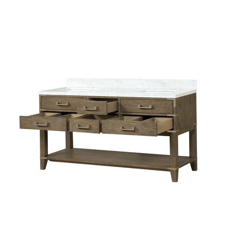 Lexora Norwalk Bath Vanity and Carrara Marble Top