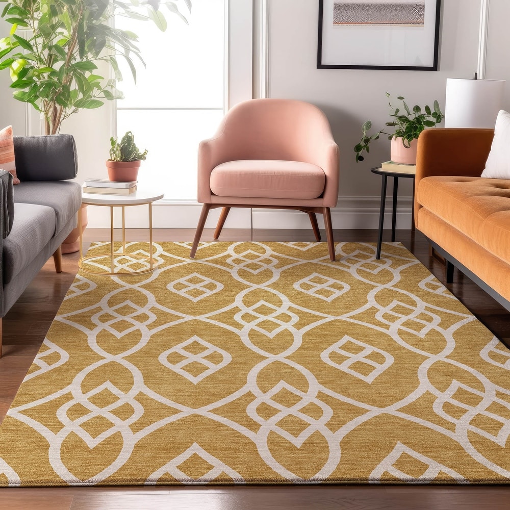 Premium Washable Super Soft Transitional Scroll Mayfield Rug