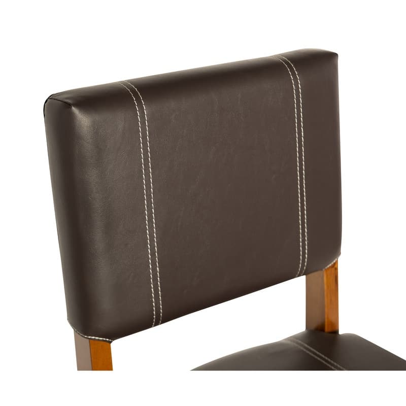 Linon Clover Dark Brown Faux Leather 30-inch Bar Stool