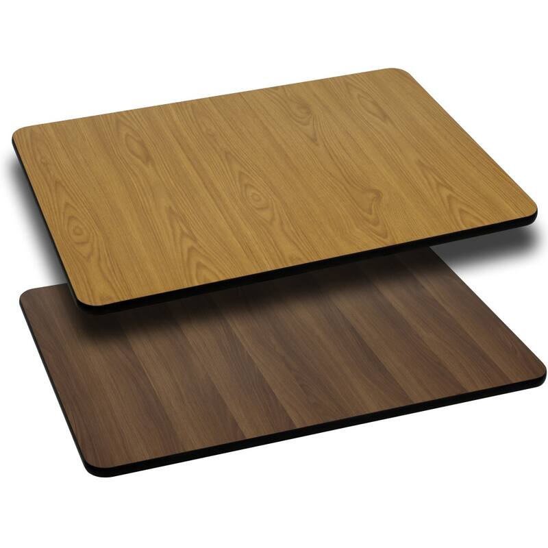 30" x 60" Rectangular Table Top with Reversible Laminate Top - Natural/Walnut
