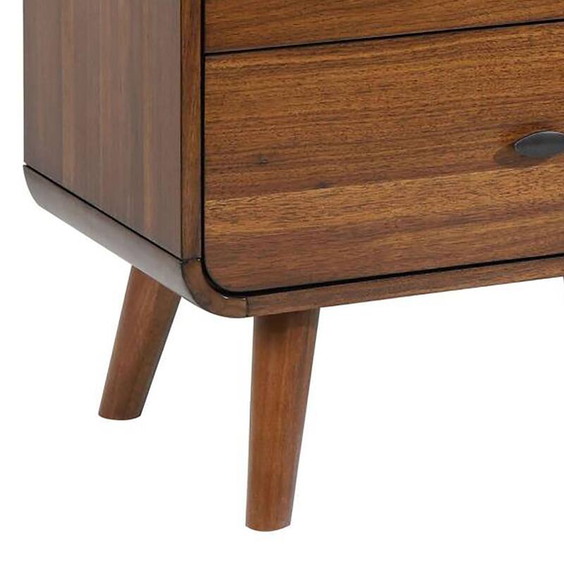 Dark Walnut 2-drawer Nightstand，Suitable for bedrooms,living rooms,apartments