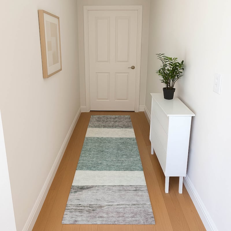 Premium Washable Super Soft Ombre Gabbeh Mayfield Rug - Teal - 2'3" x 7'6"