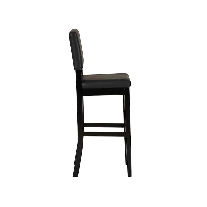 Linon Lombardy Faux Leather and Rubberwood Bar Stool