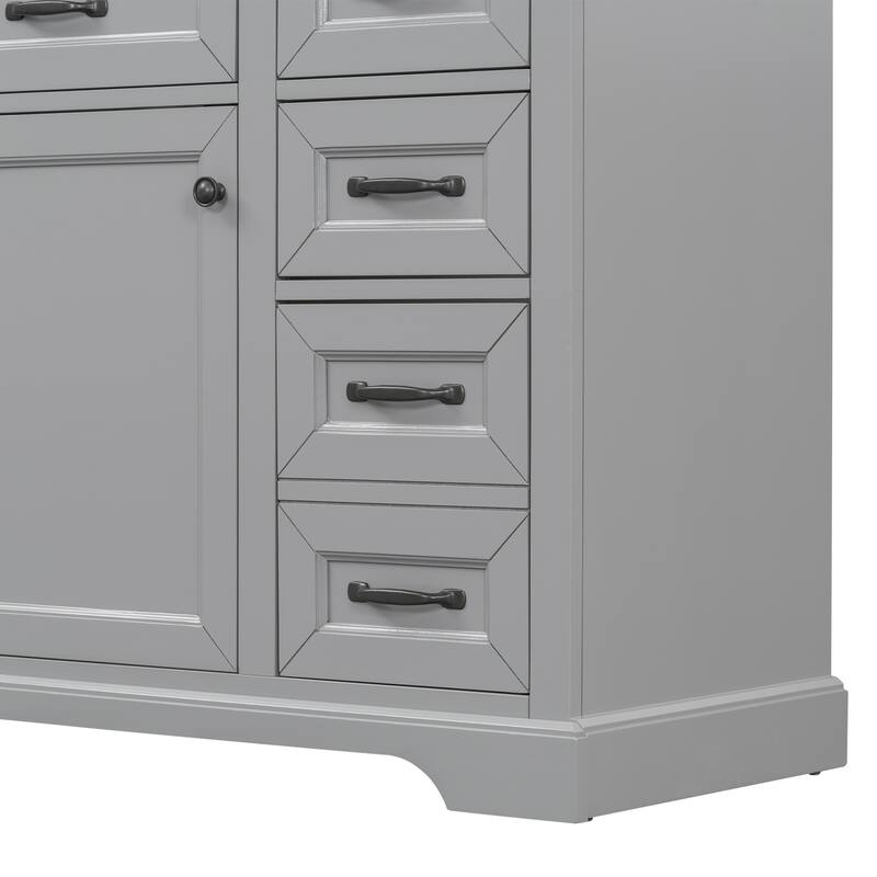 Roomfitters 36" Bathroom Vanity with Ceramic Sink, 2 Tip-out Drawers and Smart Storage Organizer