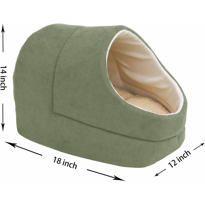 GOOPAWS Cave Covered Cat & Small Dog Bed