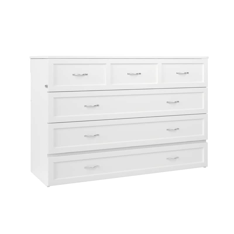 AFI Northfield Murphy Bed Chest with 6" Mattress, Storage Drawer & Built-In Charger
