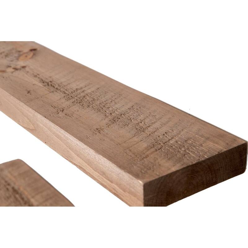 Rustic Wooden Floating Wall Shelves (Set of 2)