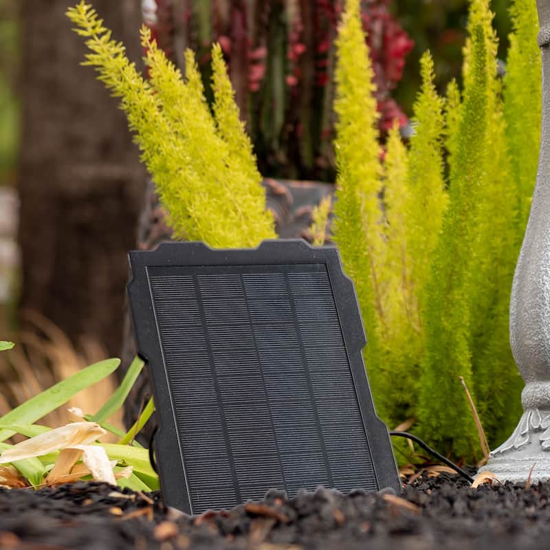 XBrand 36.2" Solar Water Fountain, 2-Tier, Grey Resin, Outdoor, With Solar Panel & Solar Pump for Home Garden Yard Décor