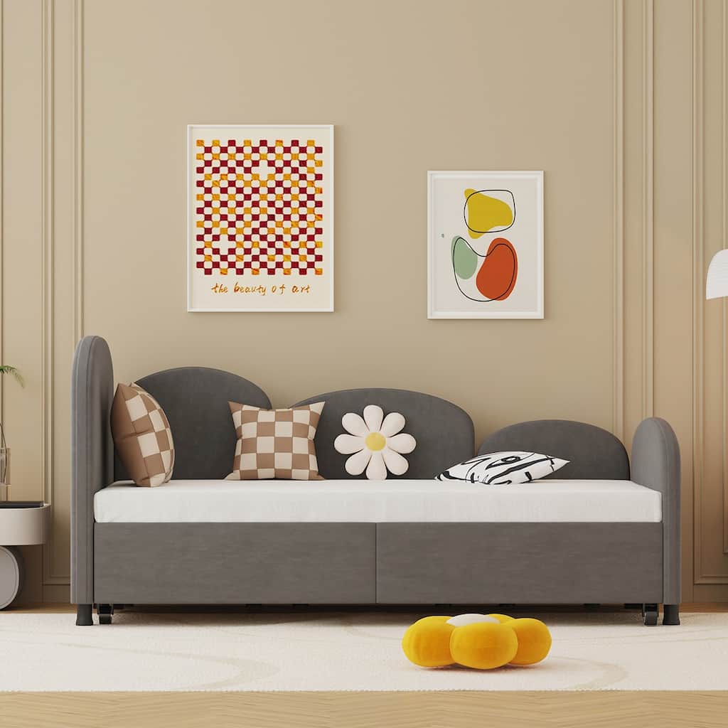 Twin Velvet Daybed With Trundle
