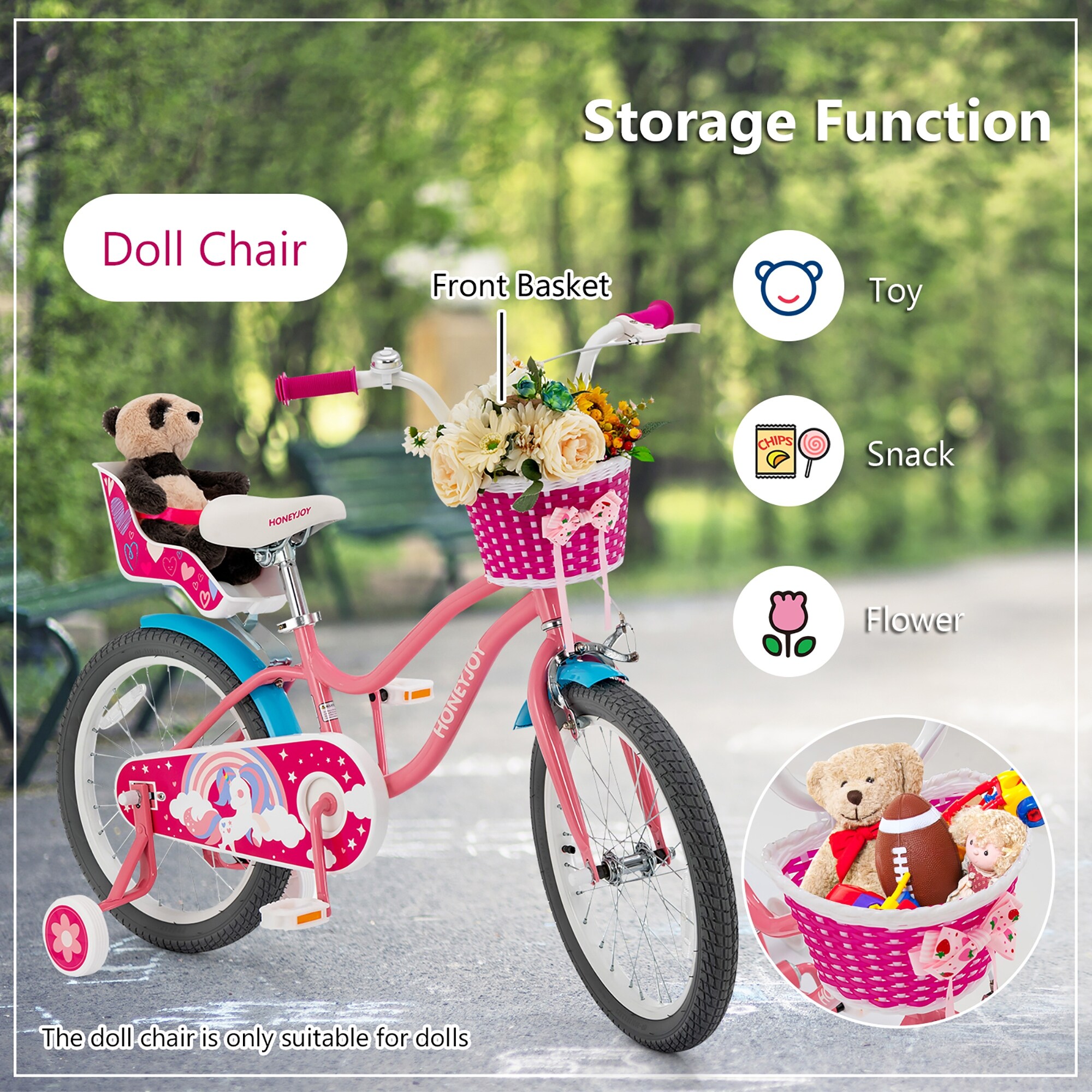 Gymax 18 Inches Kids Bicycle w/ Doll Chair & Basket Kids Gymax 18 Inches Kids Bicycle w/ Doll Chair & Basket Kids