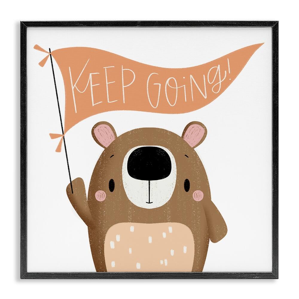 Stupell Motivational Bear Keep Going Framed Giclee Art Design By Sarah Hickman