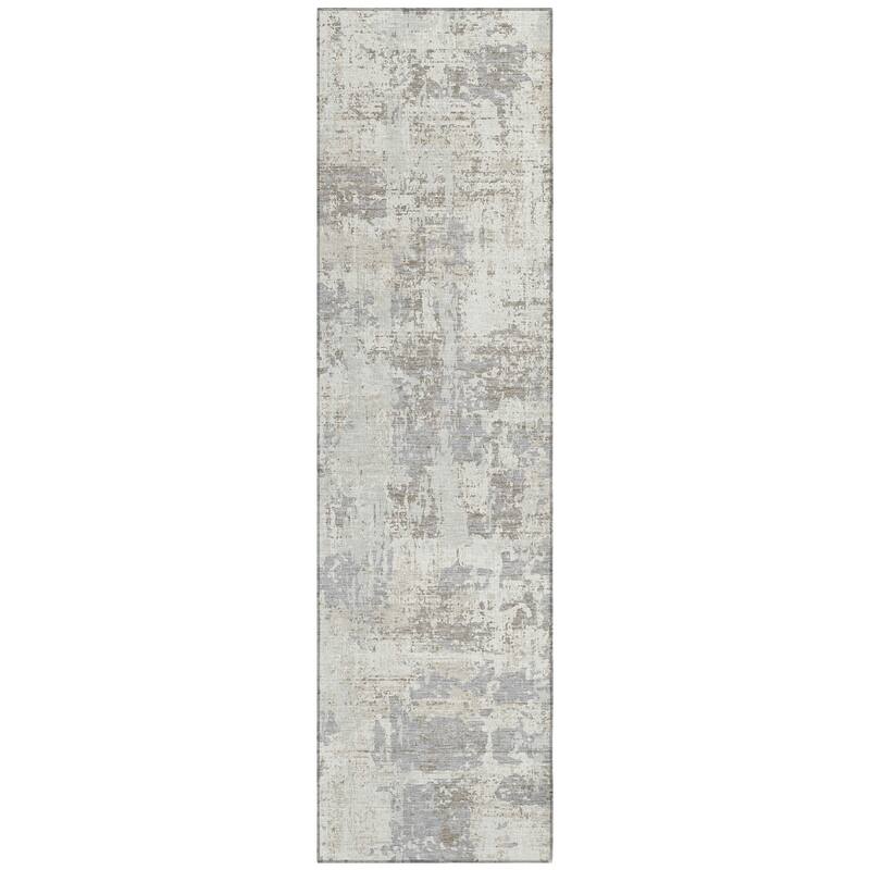 Machine Washable Indoor/ Outdoor Abstract Chantille Rug