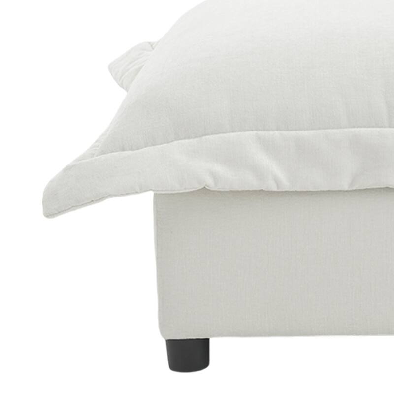 37"W Oversized Upholstered Chenille Rectangle Cloud Ottoman